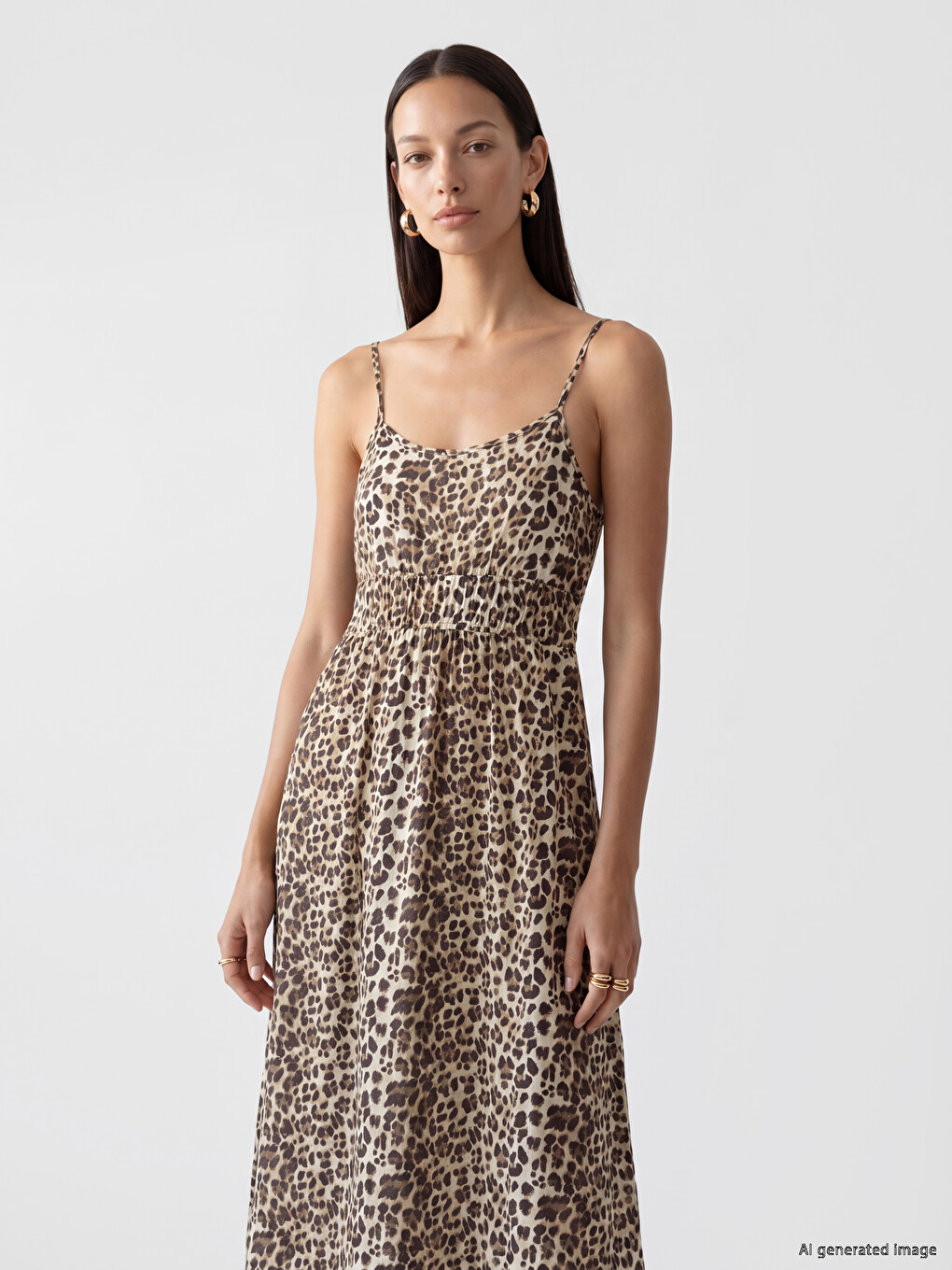Strappy Leopard Print A Form Dress-1