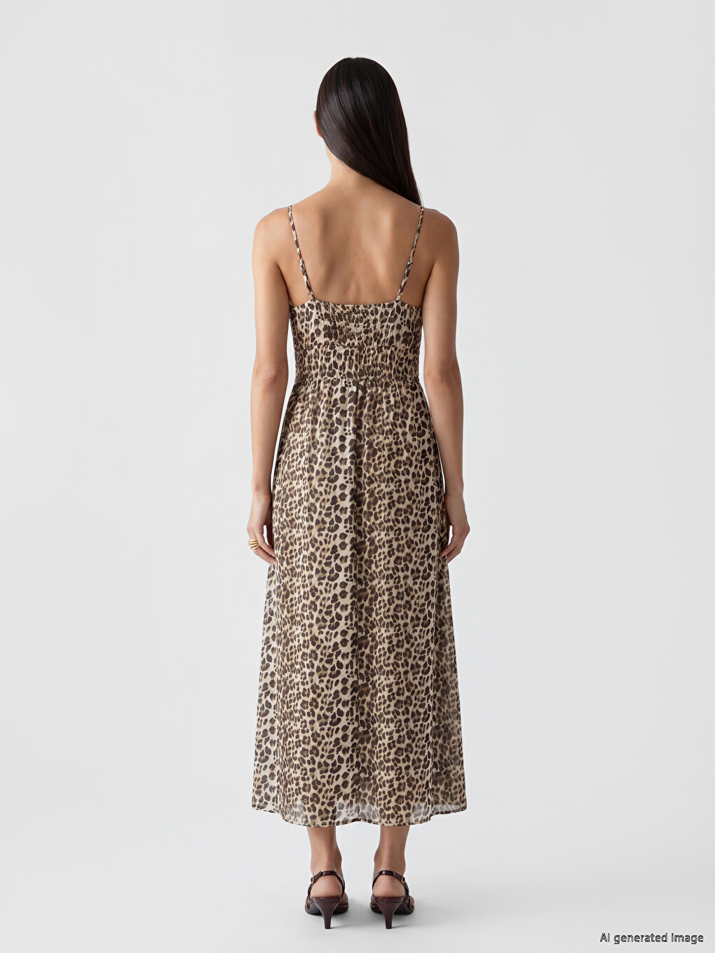 Strappy Leopard Print A Form Dress-3