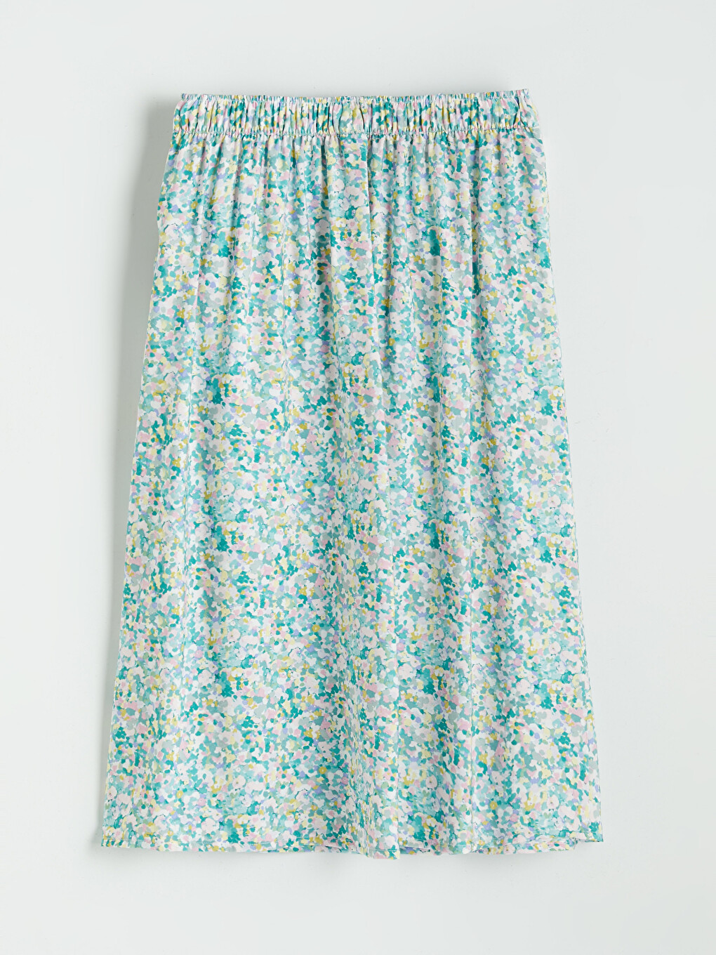 Elastic Waist Floral Slit Skirt-5