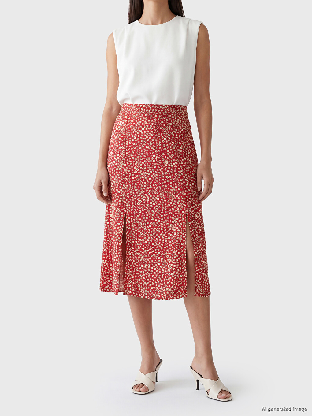 Jupe  Rouge Femme-1