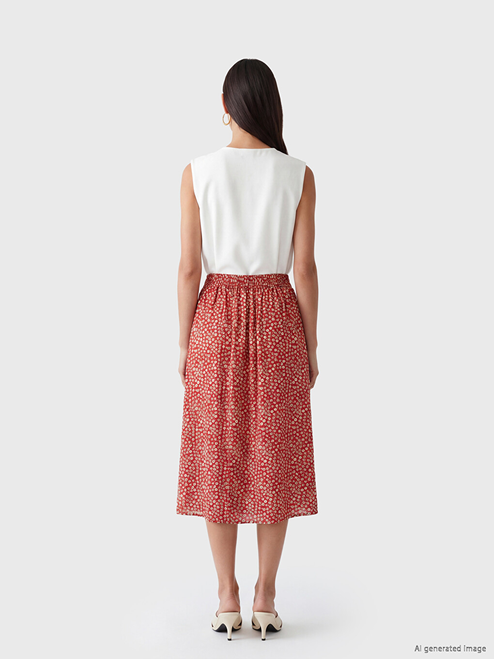 Jupe  Rouge Femme-3