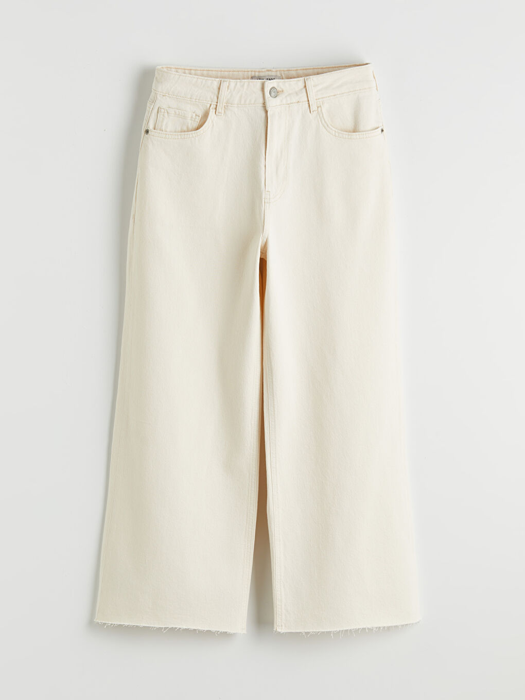 Bej Wideleg Kadın Jean Pantolon	-4