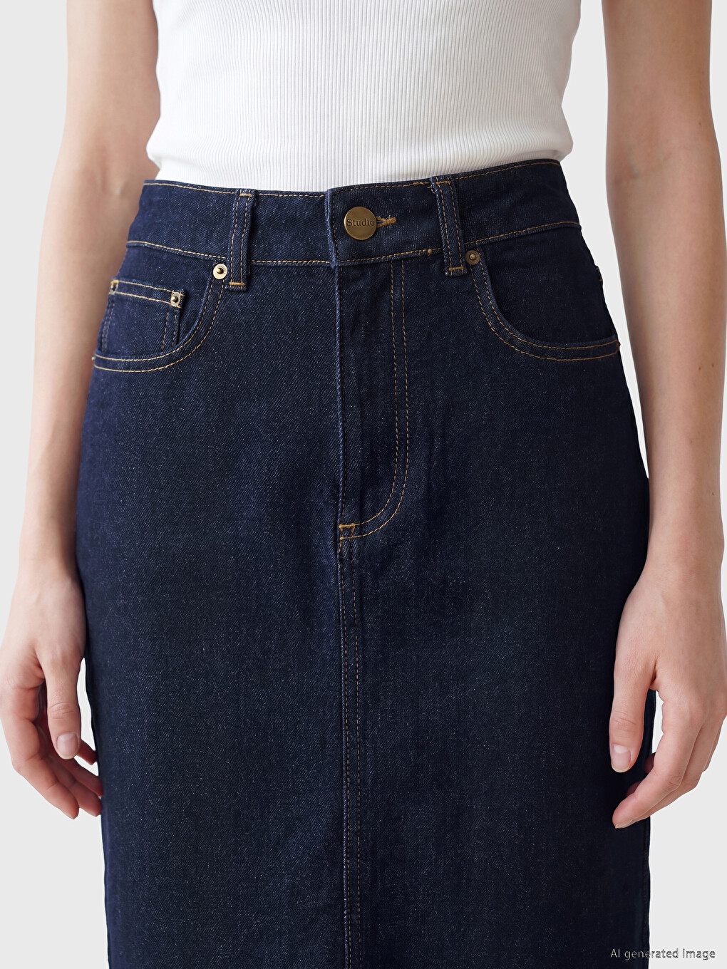 Lacivert Regular Fit Mini Jean Etek-2