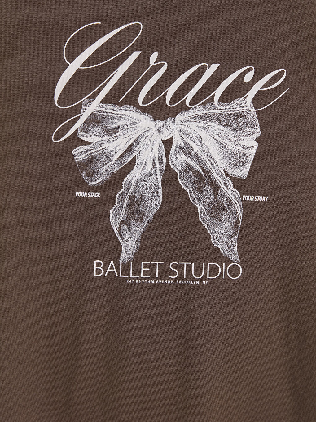 Дөңгелек жағалы принтті қыздарға арналған футболка-2