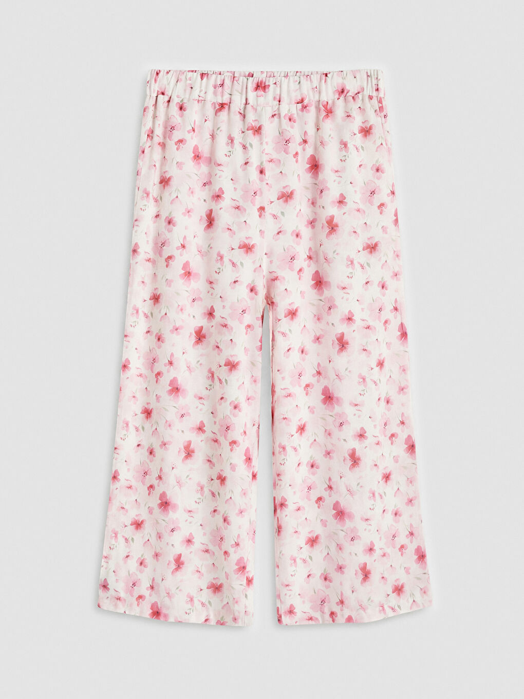 Pembe Çiçekli Kız Çocuk Kapri