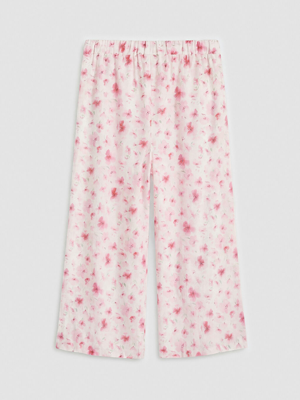 Pembe Çiçekli Kız Çocuk Kapri-1