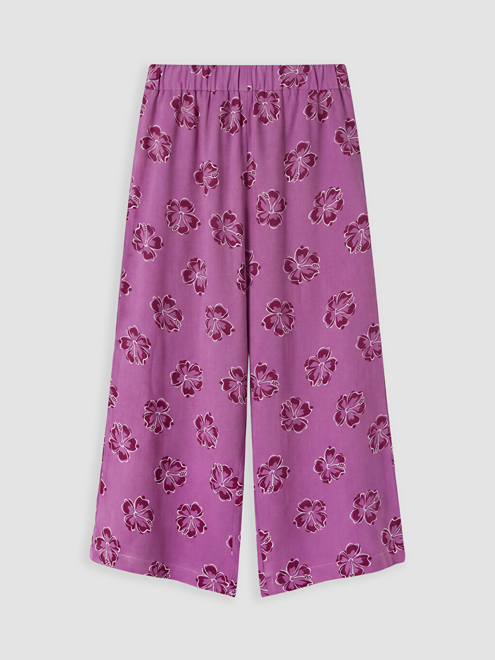 Lila Çiçekli Kız Çocuk Kapri-1