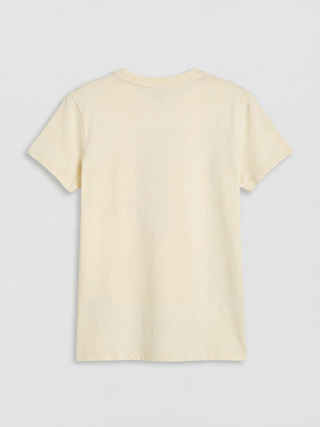 Sarı Bisiklet Yaka Boncuklu Kız Çocuk Tişört-1