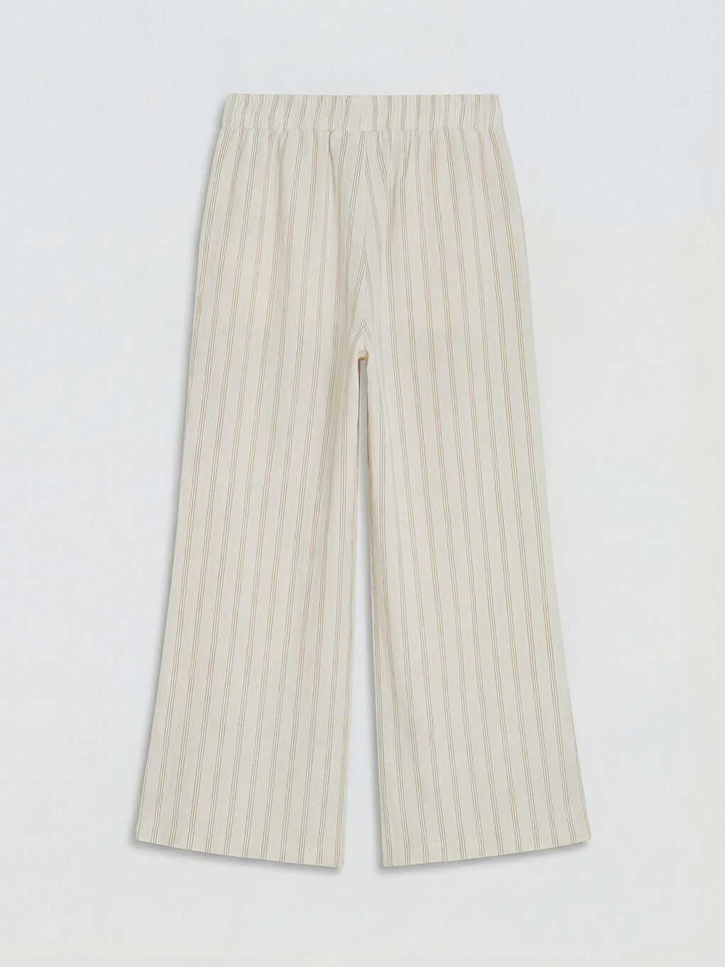 Bej Çizgili Kız Çocuk Kapri-1