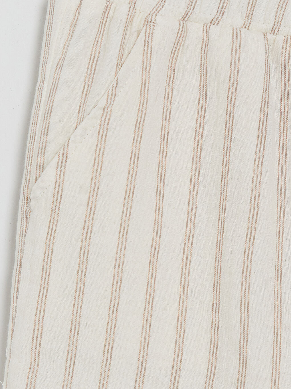 Bej Çizgili Kız Çocuk Kapri-2