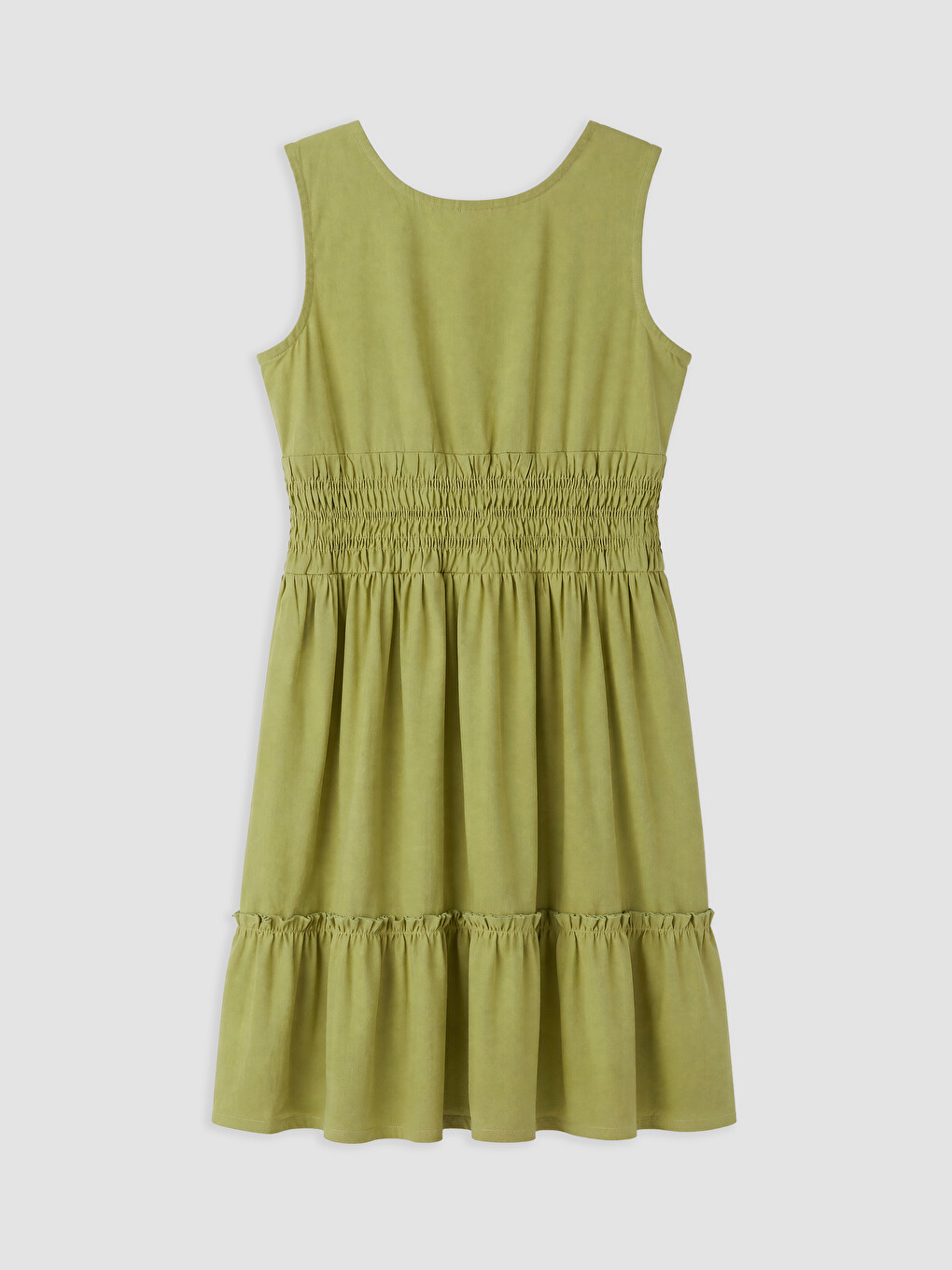Crew Neck Girls' Crinkle Dress-1