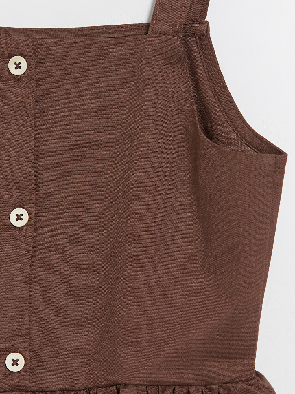 Square Neck Girls' Poplin Dress-1