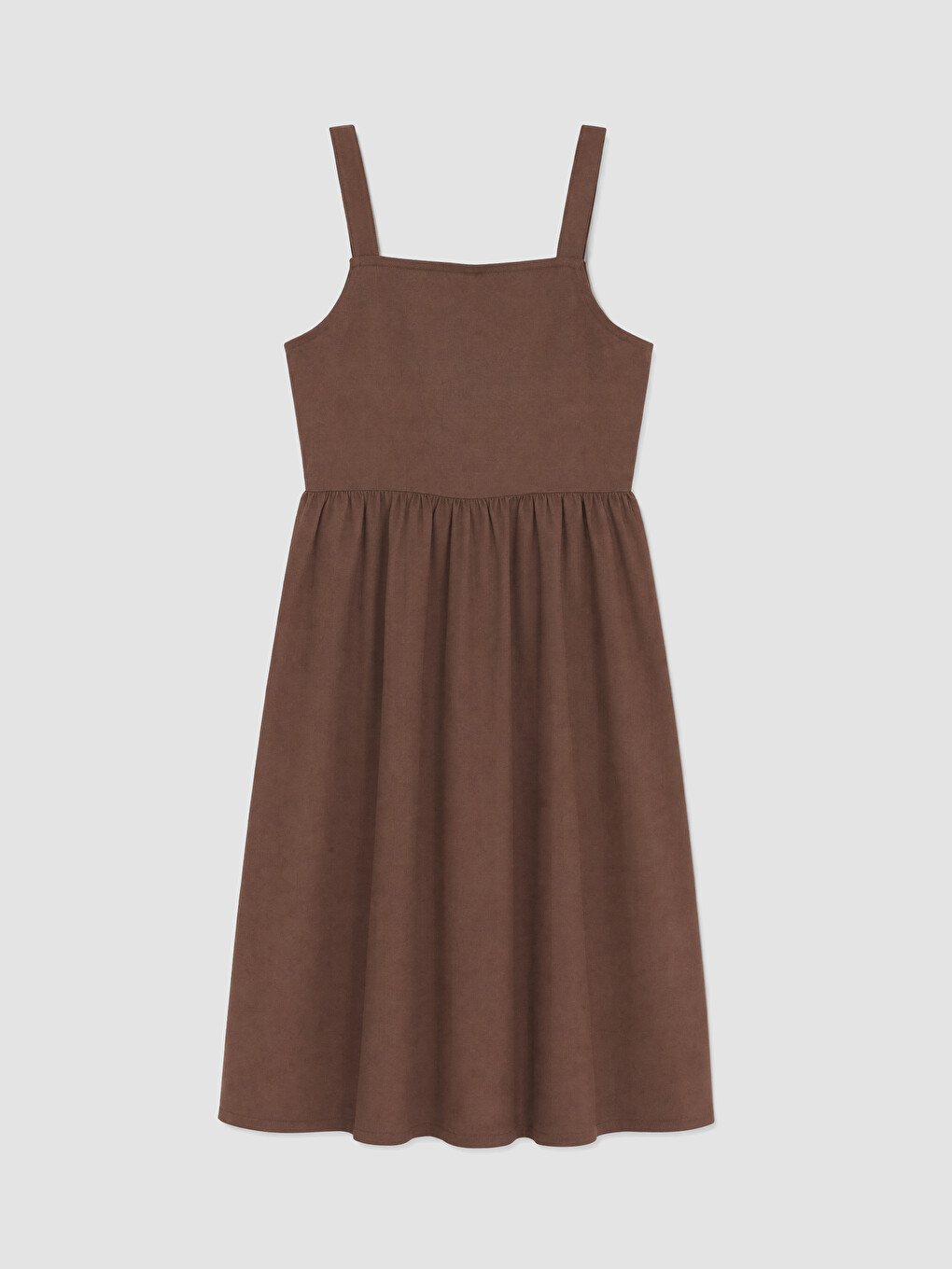 Square Neck Girls' Poplin Dress-2