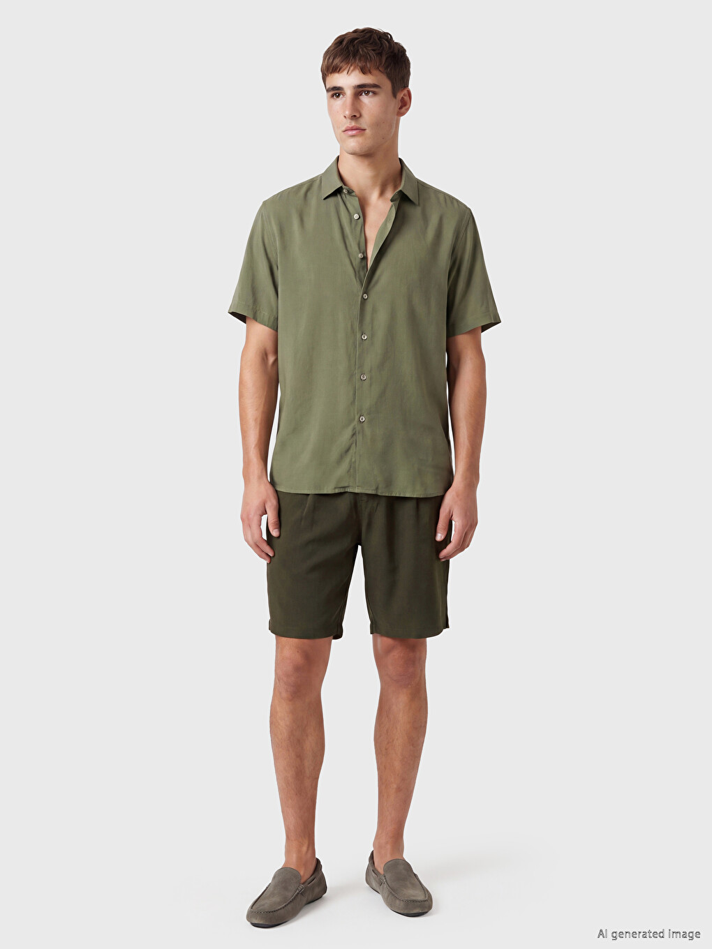 Regular Fit Gabardine Men's Shorts-1