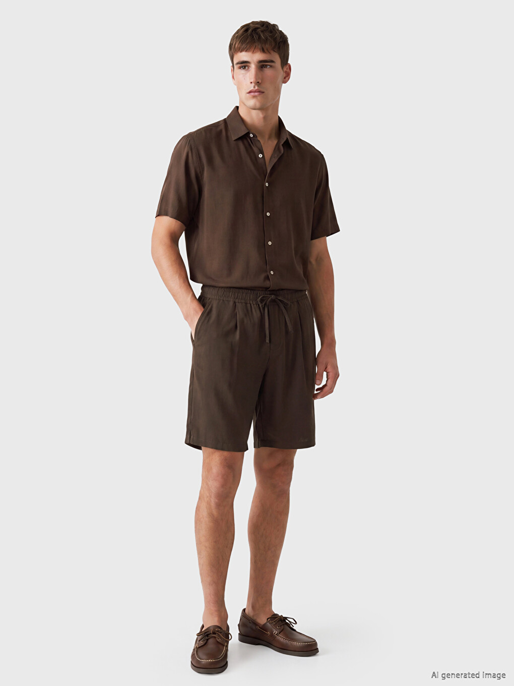Regular Fit Gabardine Men's Shorts-1