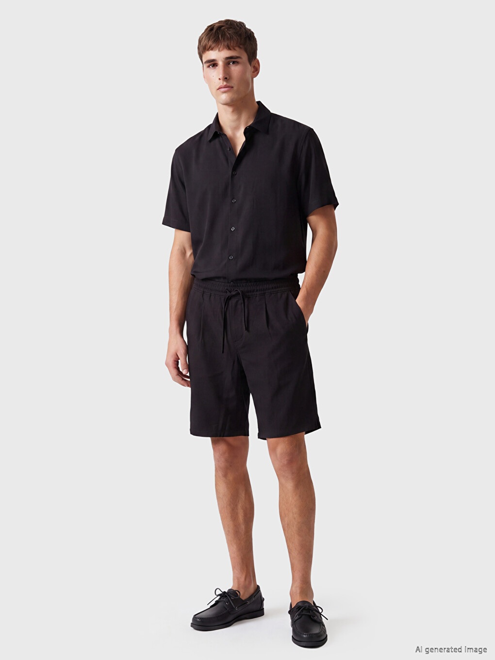 Regular Fit Gabardine Men's Shorts-1
