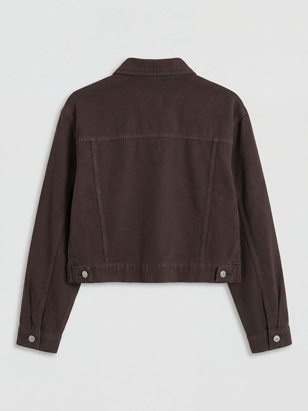 Kahverengi Oversize Kadın Jean Ceket-5