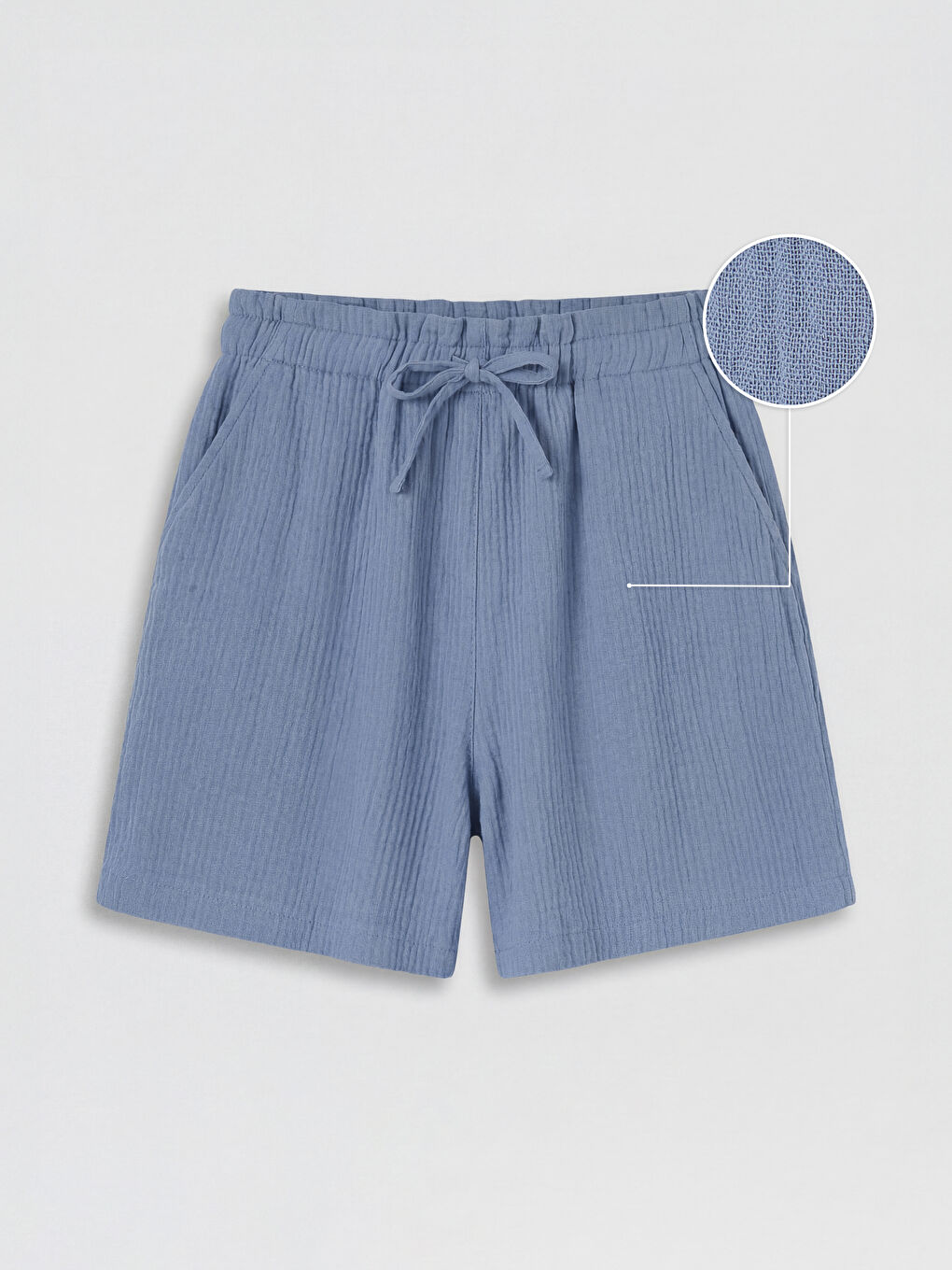 Mavi Müslin Kız Çocuk Şort