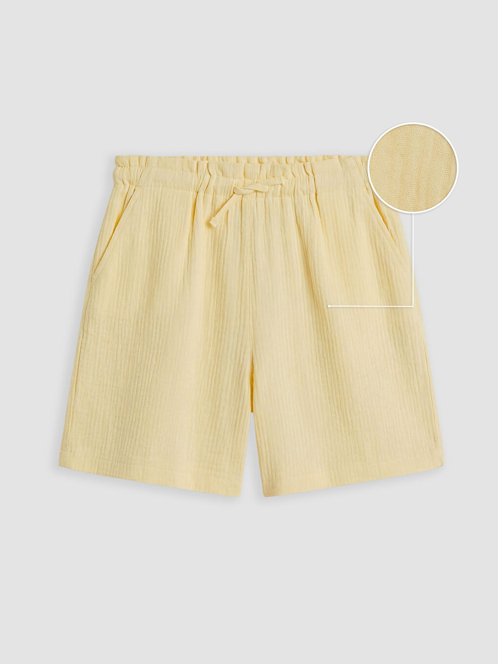 Sarı Müslin Kız Çocuk Şort