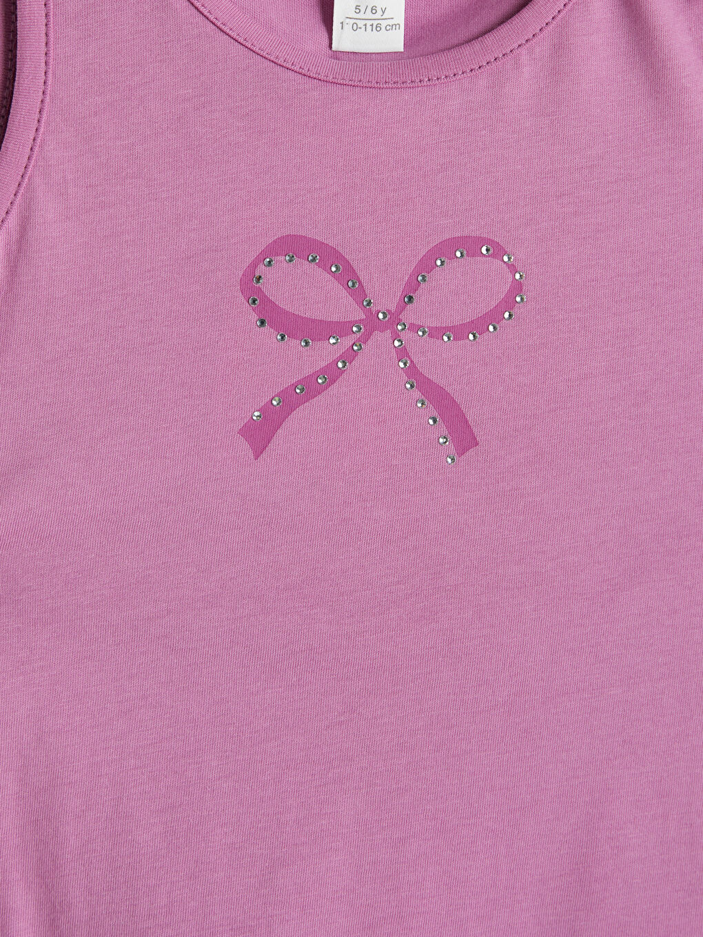 Mor Taşlı Fiyonk Baskılı Kız Çocuk Atlet-2