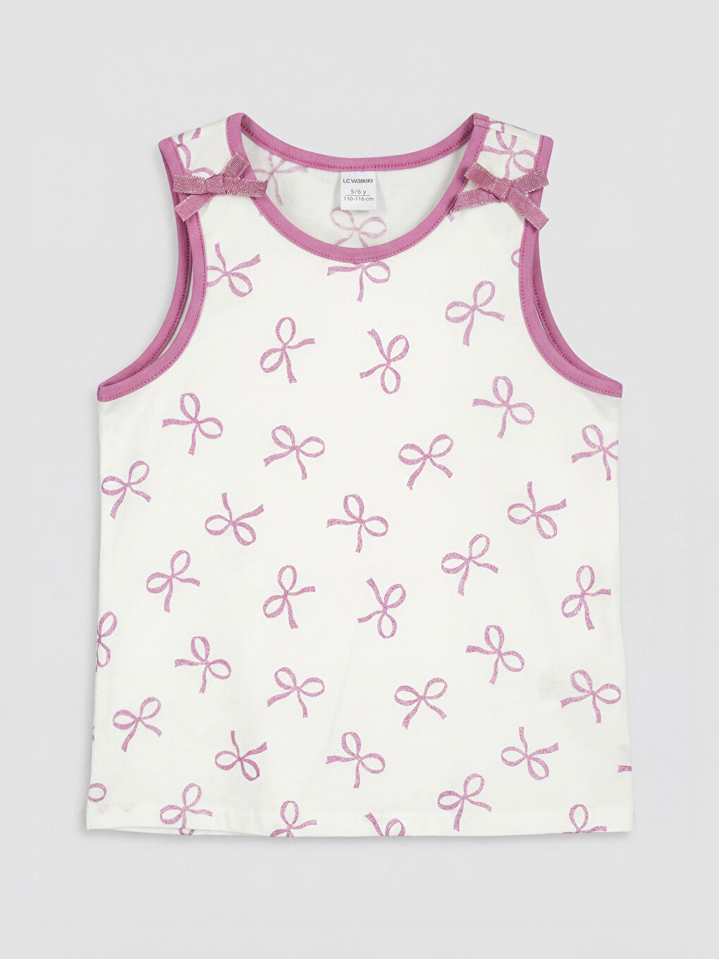 Mor Fiyonk Baskılı Kız Çocuk Atlet 2'li-4