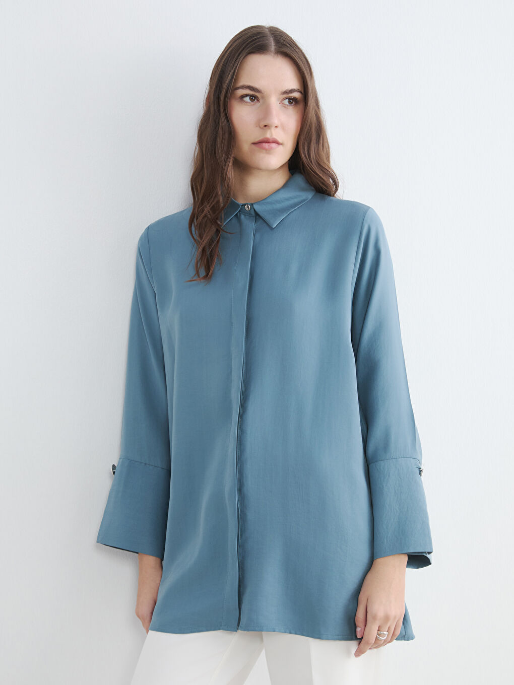 Oversized Modal Blend Women's Shirt Tunic