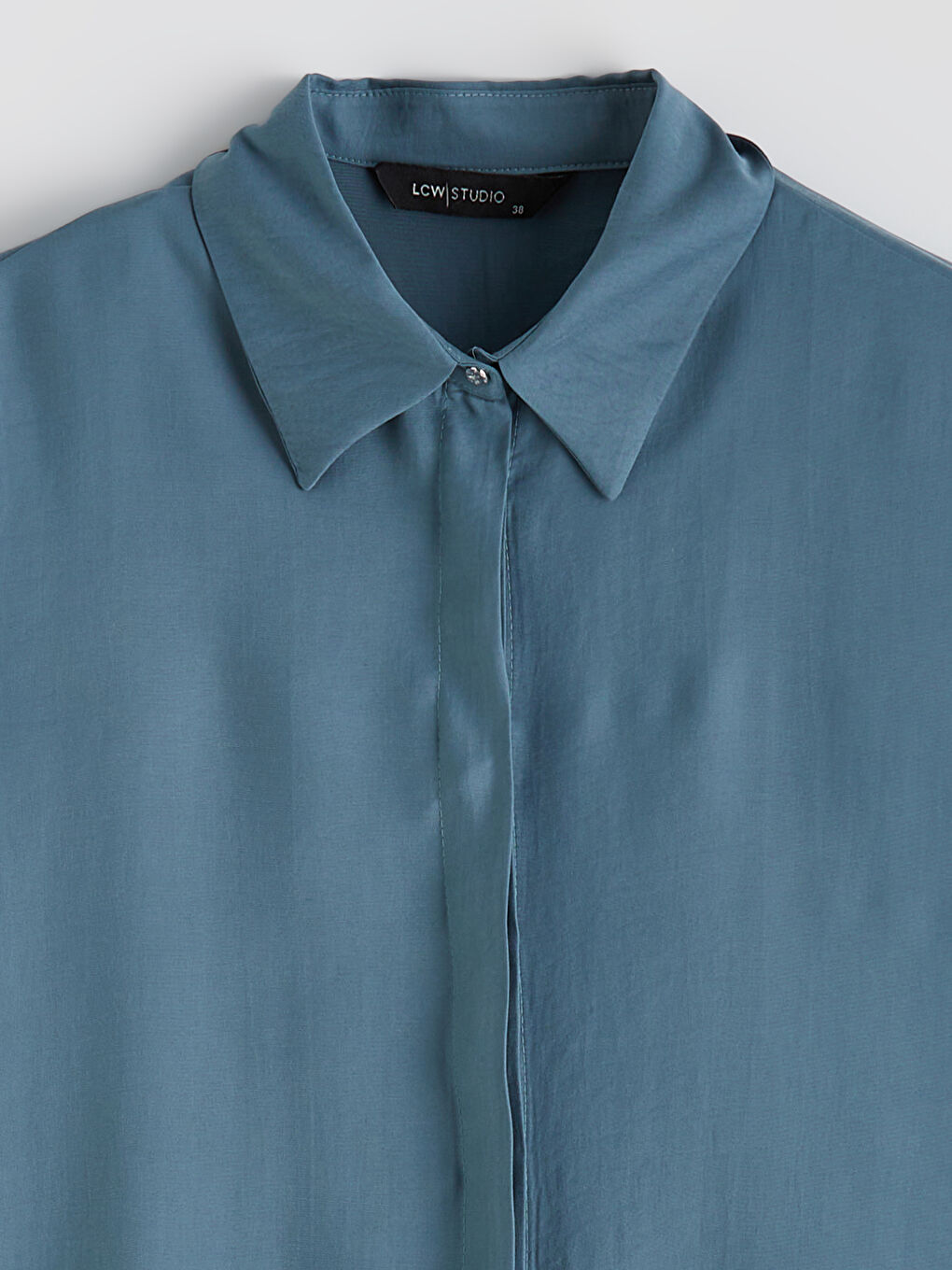 Petrol Oversize Modal Karışımlı Kadın Gömlek Tunik-1