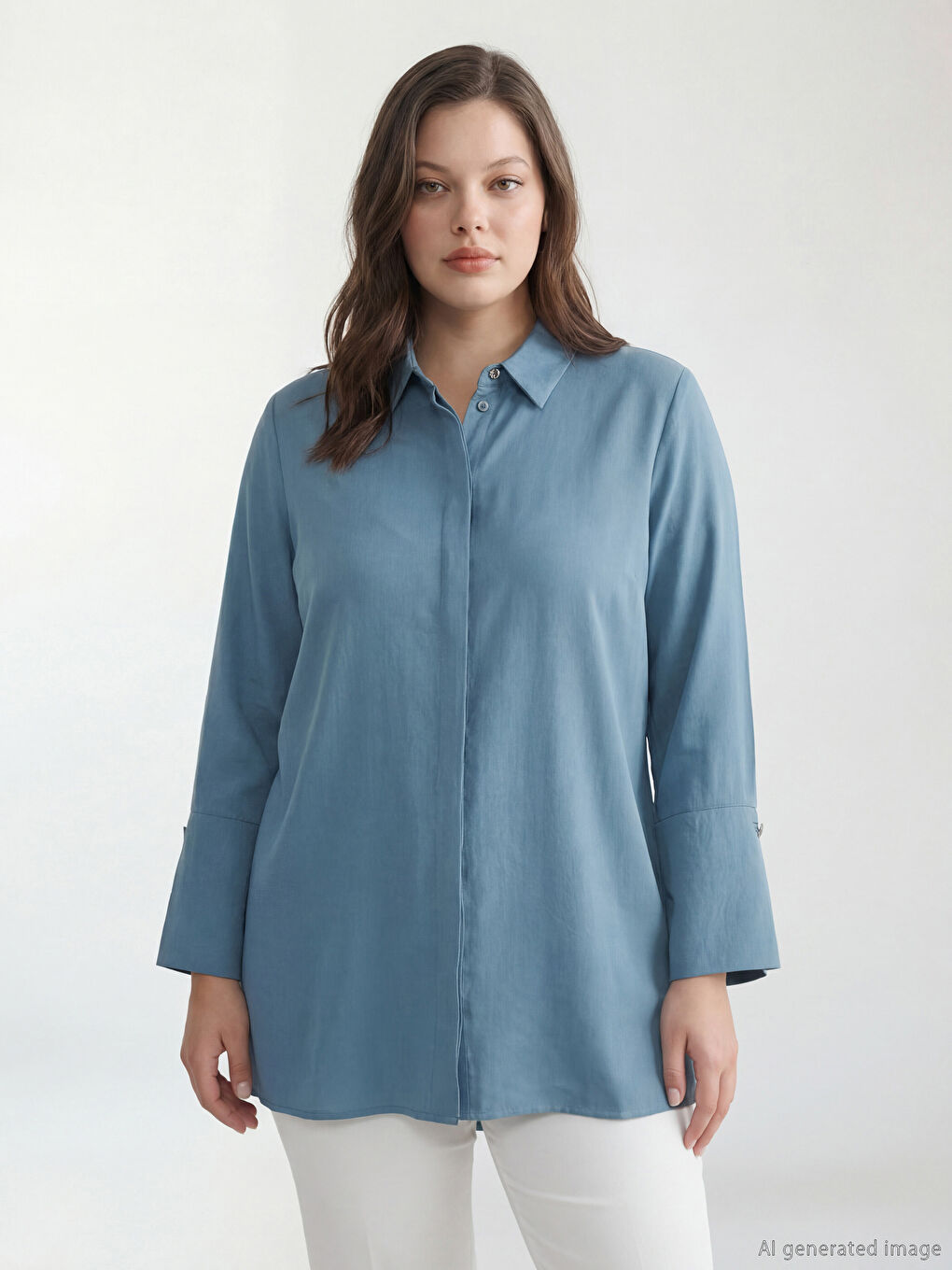 تونيك قميص واسع الحجم بمزيج مودال للسيدات-1