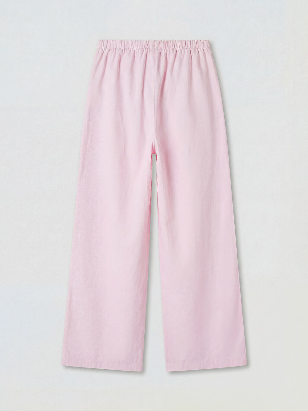 Pembe Loose Fit Kız Çocuk Geniş Paça Poplin Pantolon-1