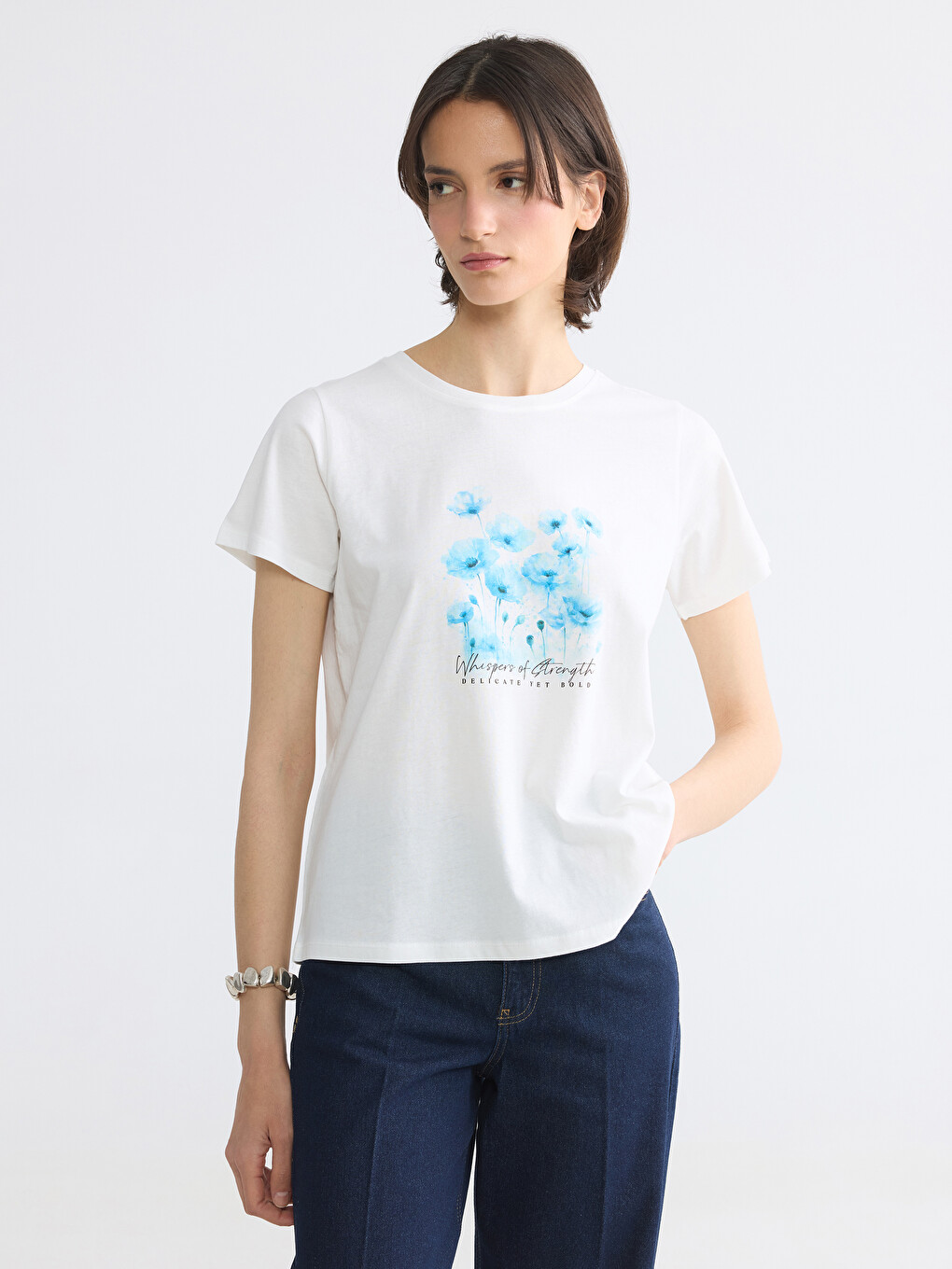 Woman White T-Shirt