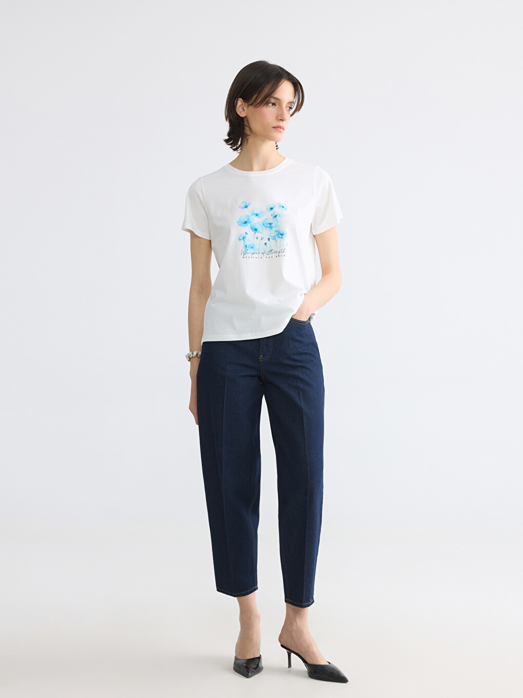 Woman White T-Shirt-1