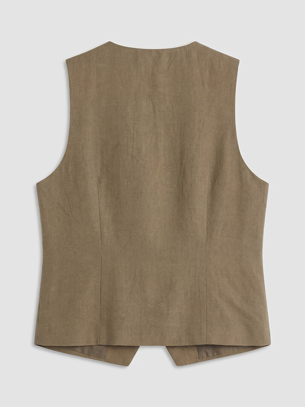 V Neck Linen Blend Women's Classic Waistcoat-6