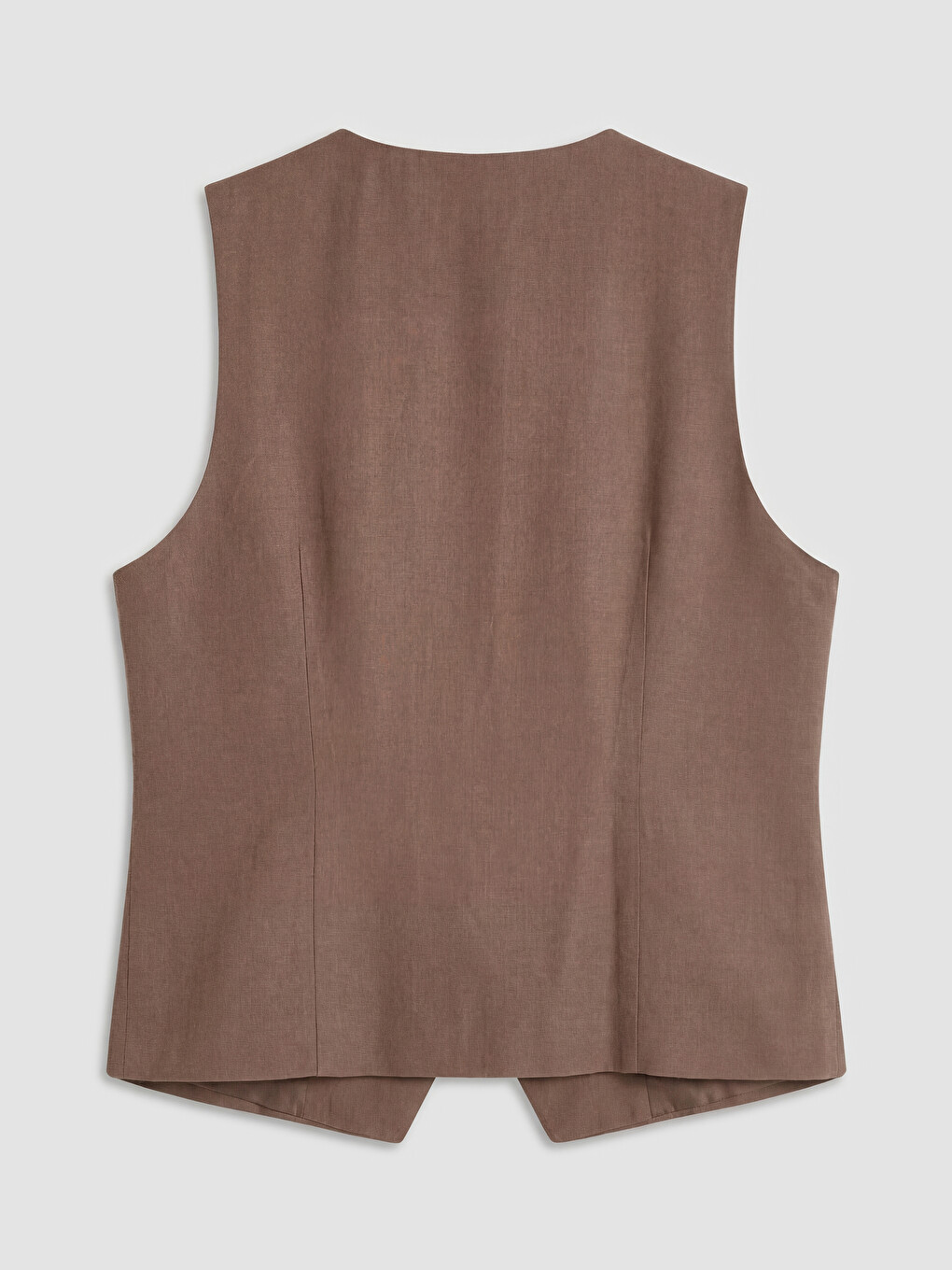 V Neck Linen Blend Women's Classic Waistcoat-5