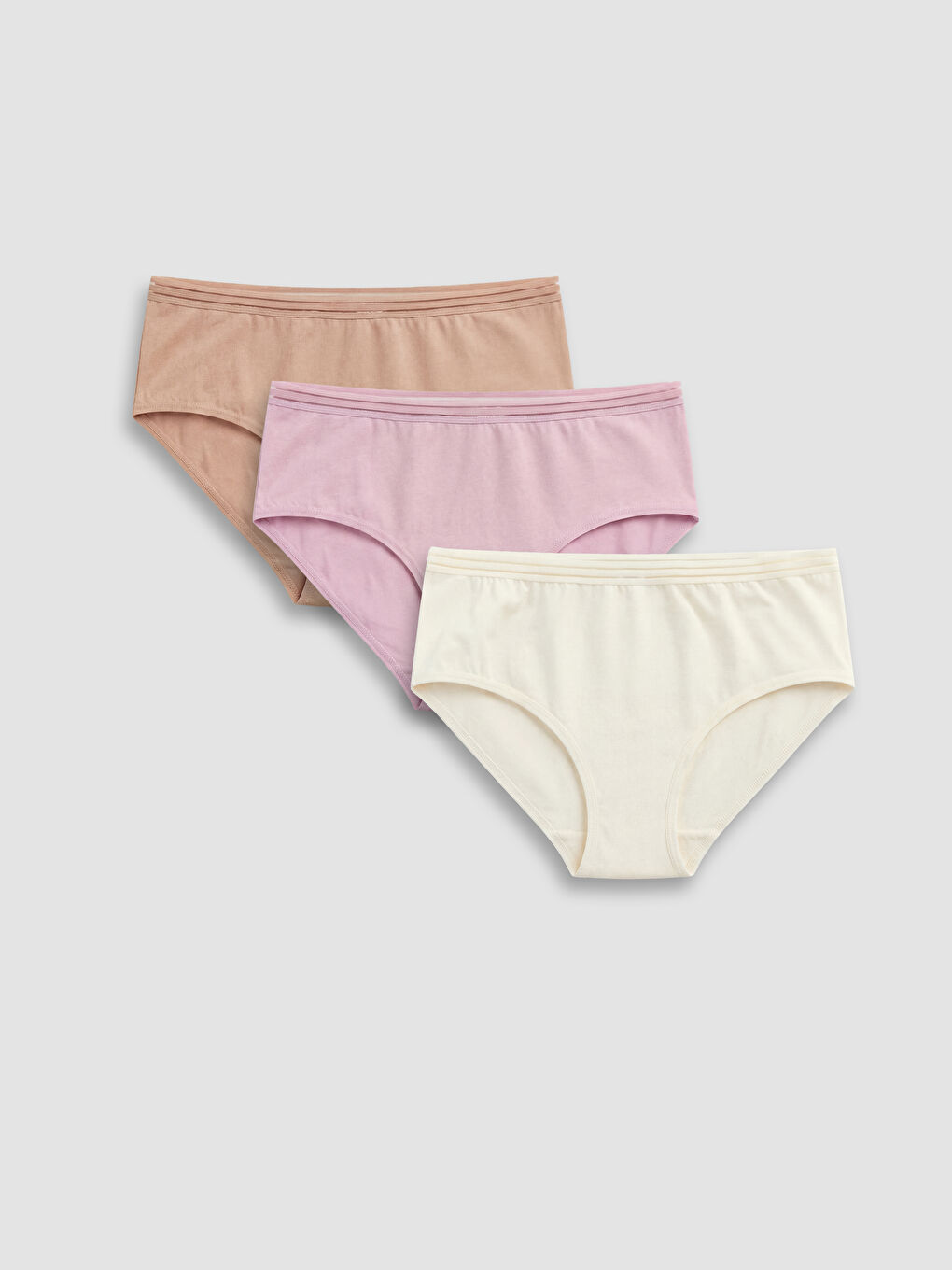 Pembe Düz Hipster Külot 3'lü
