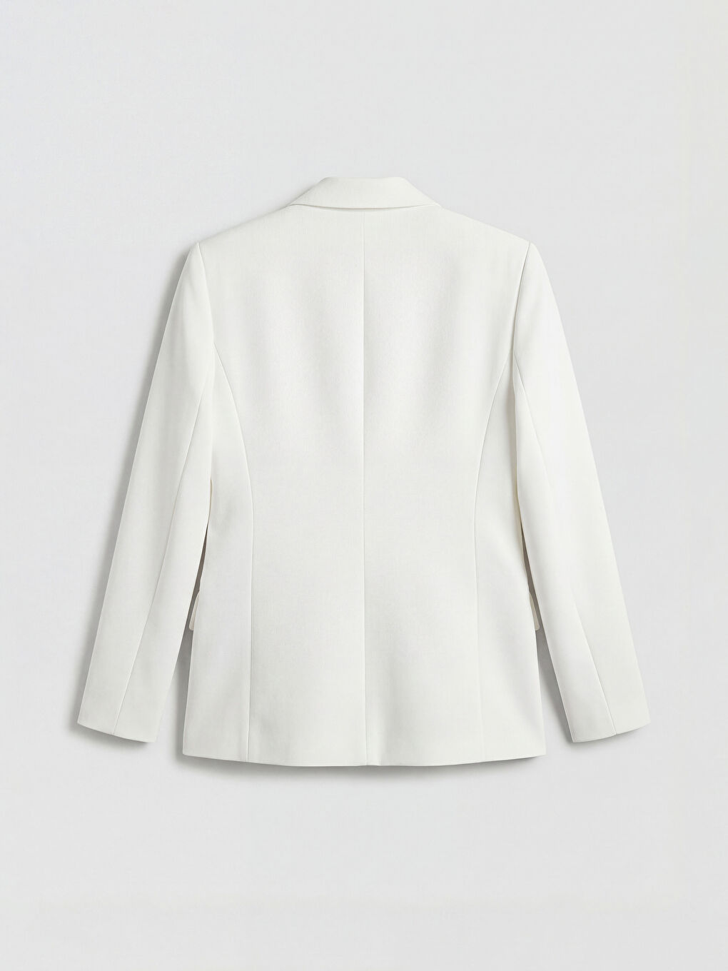 Ekru Kruvaze Yaka Krep Kadın Blazer Ceket-1