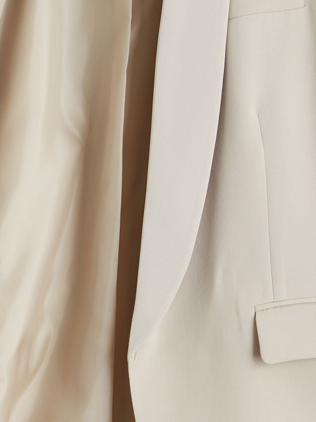 Bej Şal Yaka Krep Kadın Blazer Ceket-1