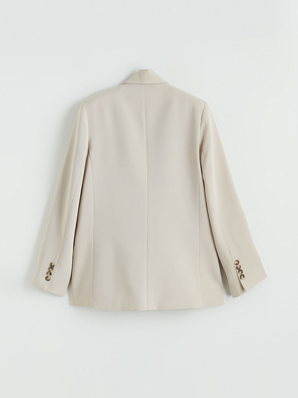 Bej Şal Yaka Krep Kadın Blazer Ceket-2