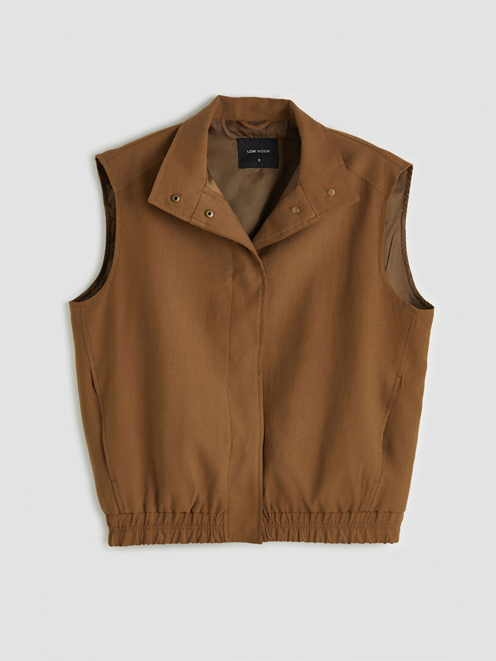 Yeşil Dik Yaka Oversize Kadın Yelek