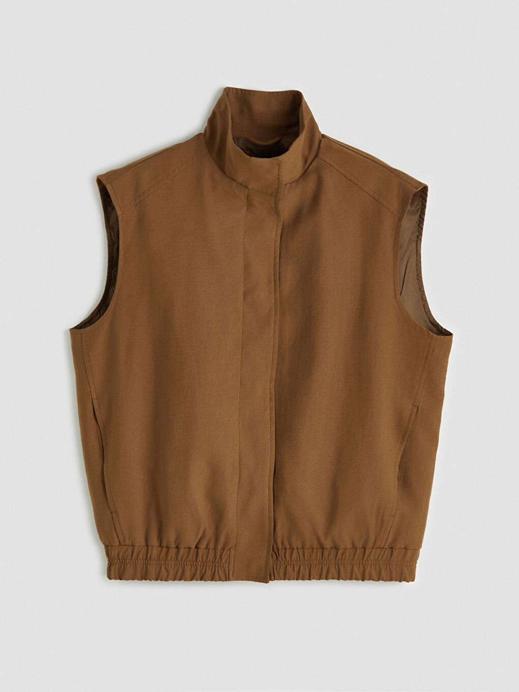 Yeşil Dik Yaka Oversize Kadın Yelek-1