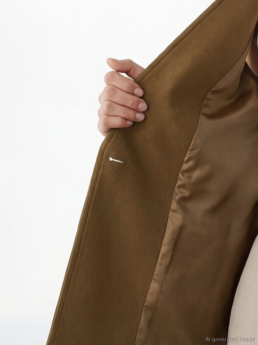 Haki Kruvaze Yaka Kadın Klasik Yelek-2