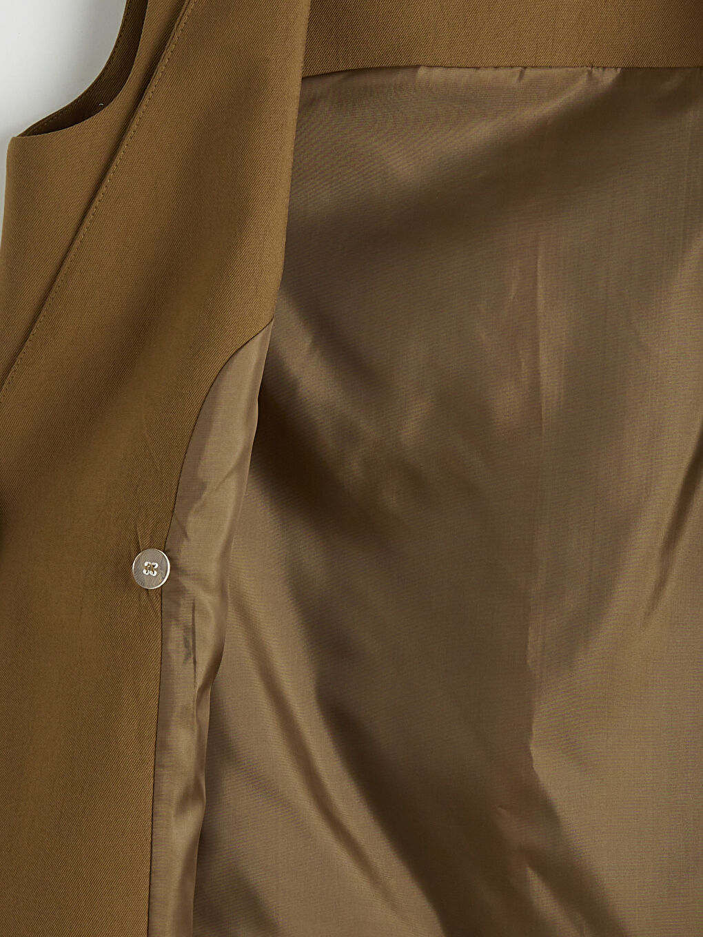 Haki Kruvaze Yaka Kadın Klasik Yelek-2