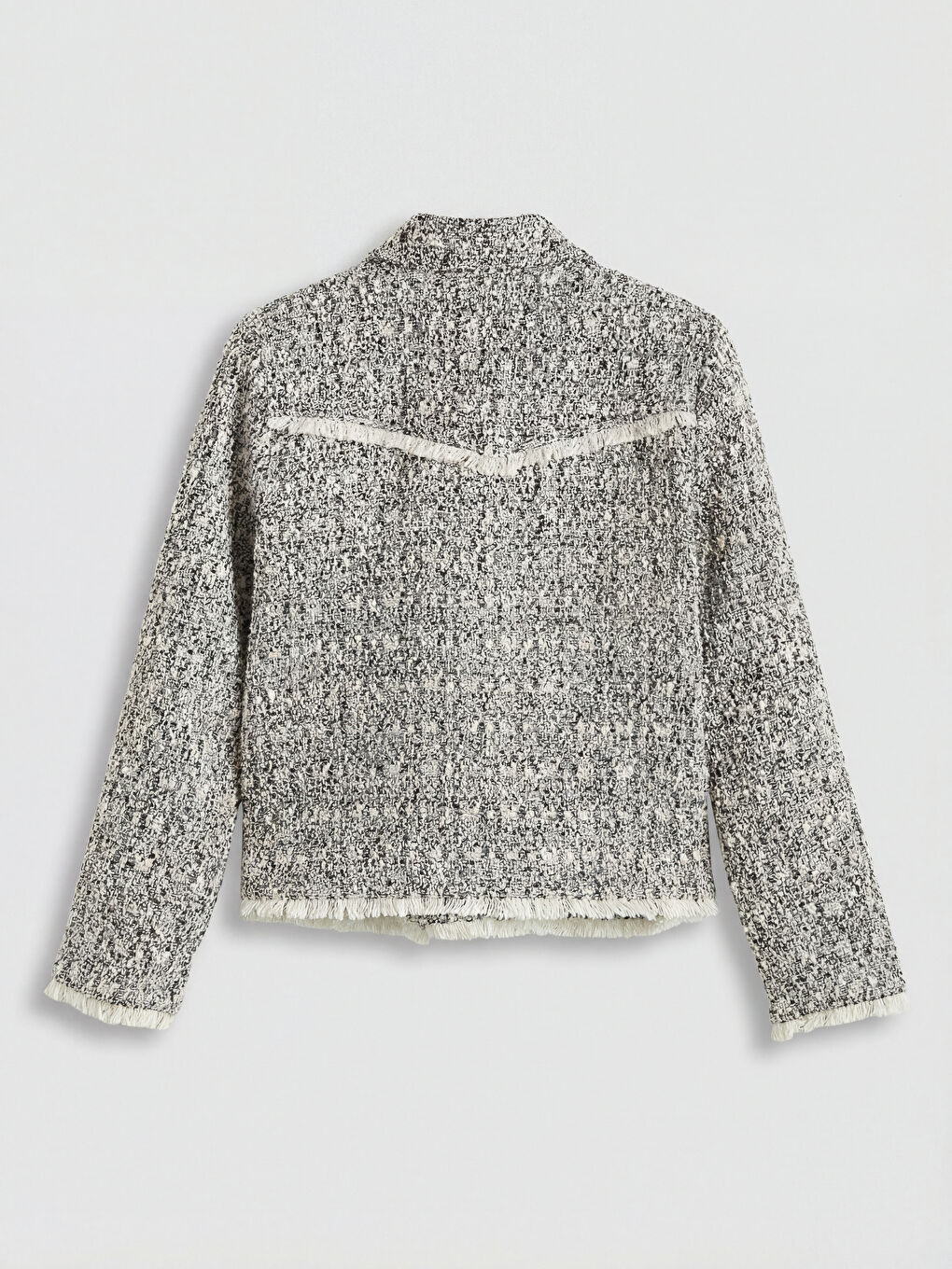 Ekru Gömlek Yaka Kadın Tüvit Ceket-1