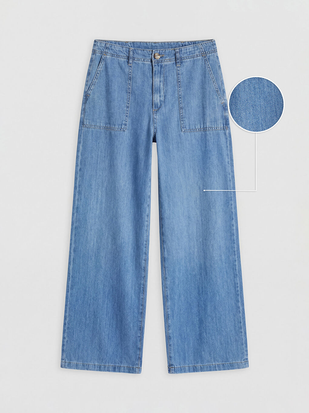 İndigo Wideleg Kadın Jean Pantolon