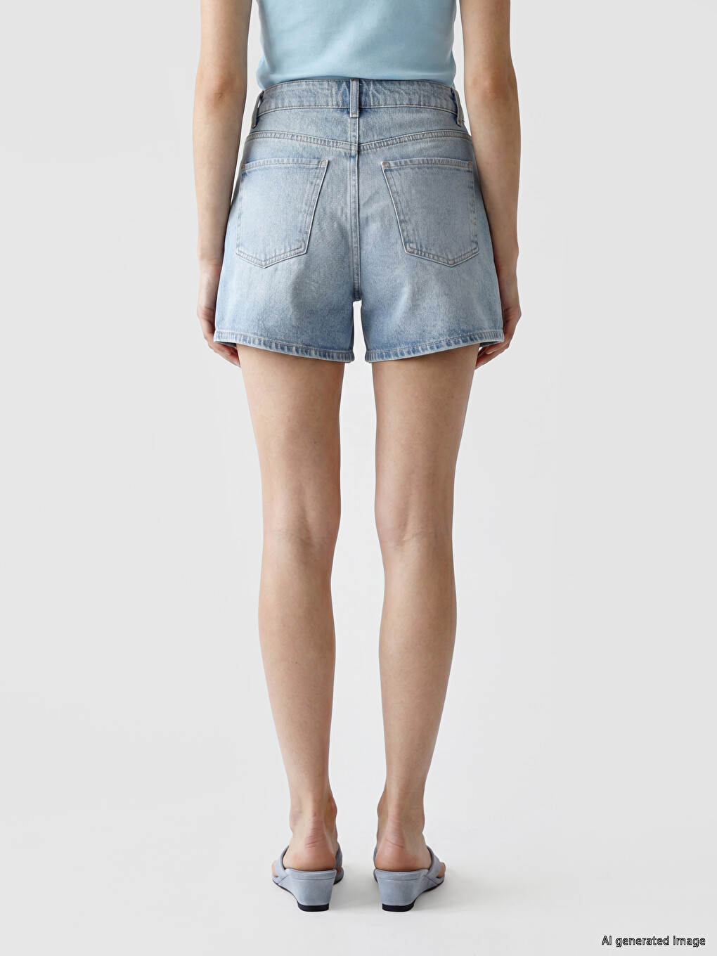 Regular Fit Women's Denim Shorts-2