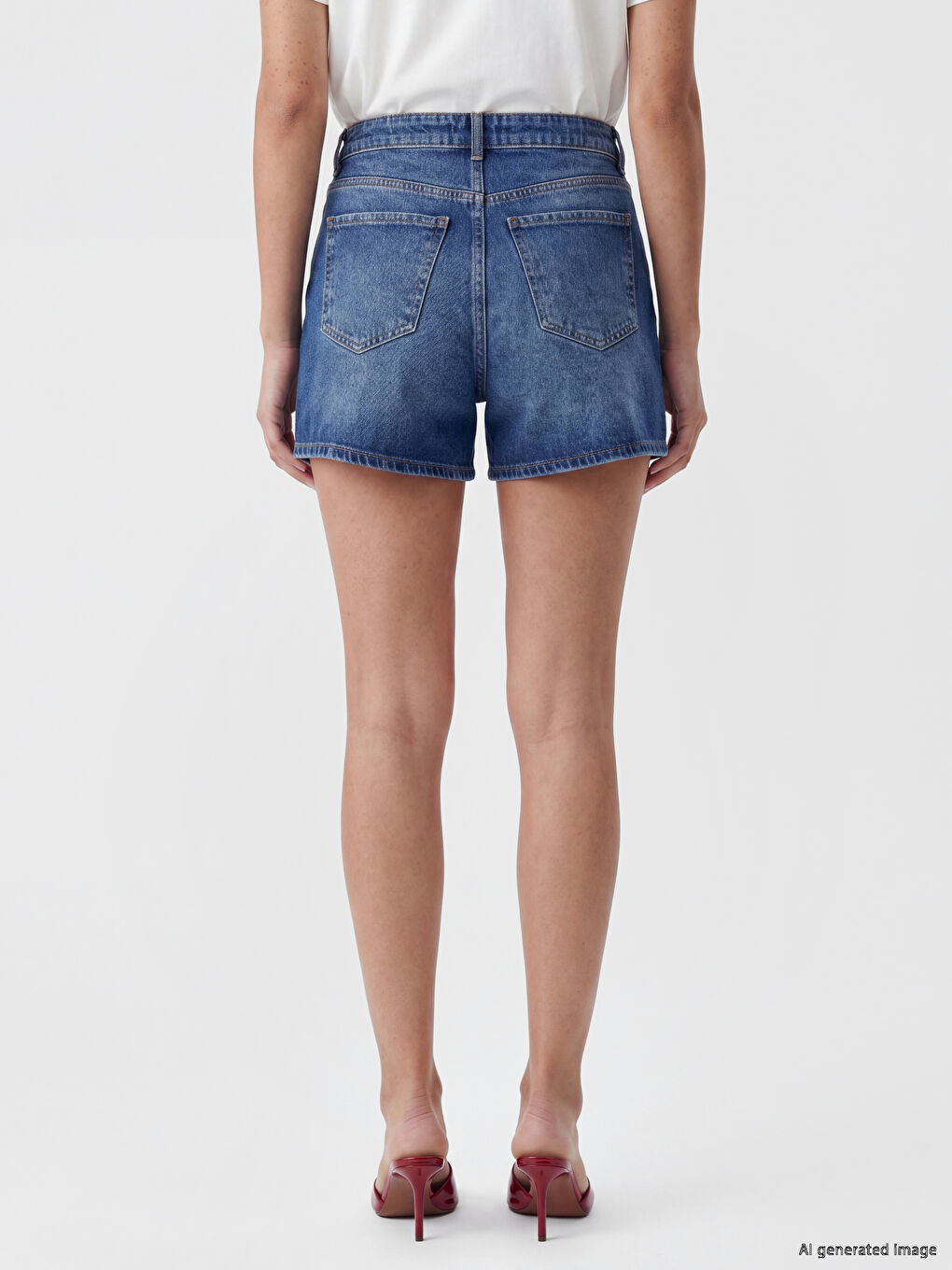 Regular Fit Women's Jean Shorts-2