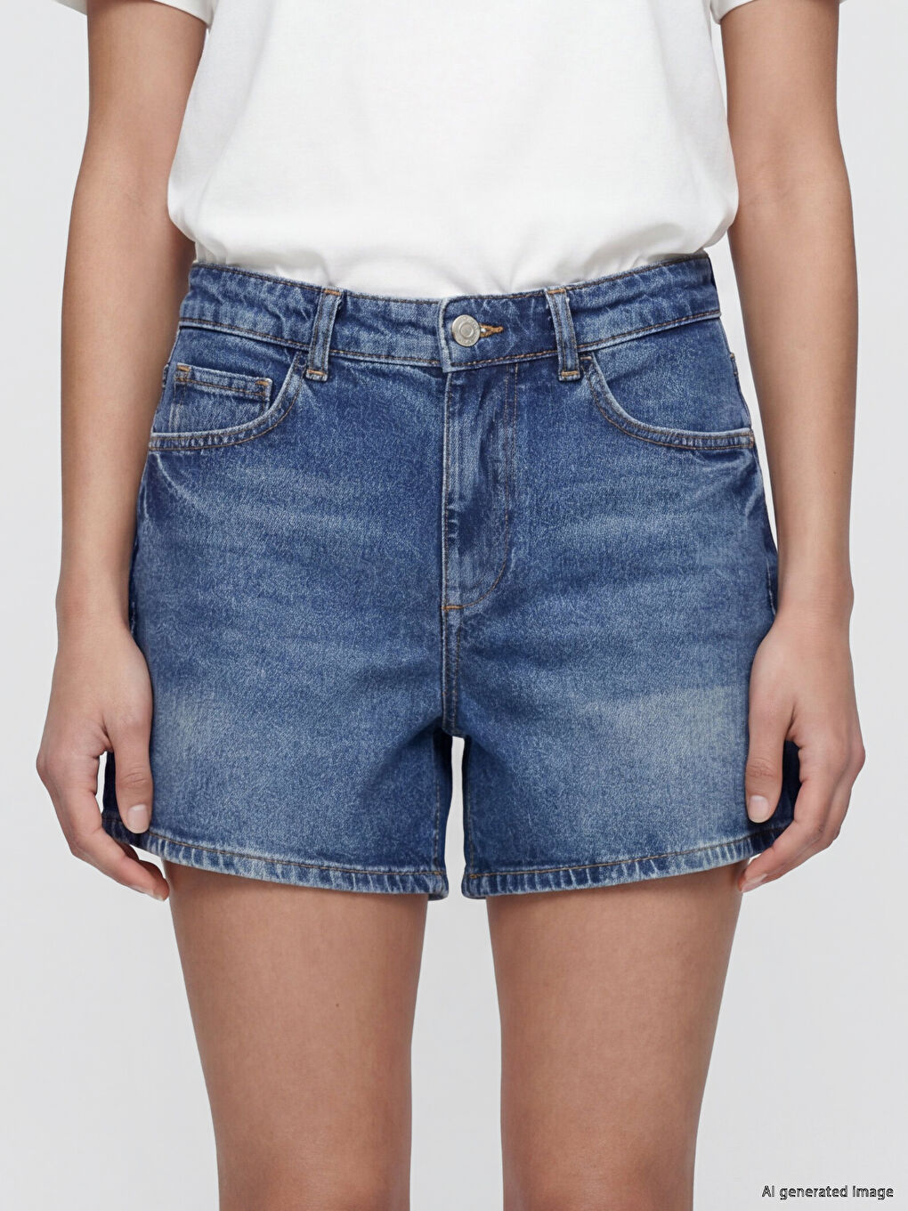 Regular Fit Women's Jean Shorts-3