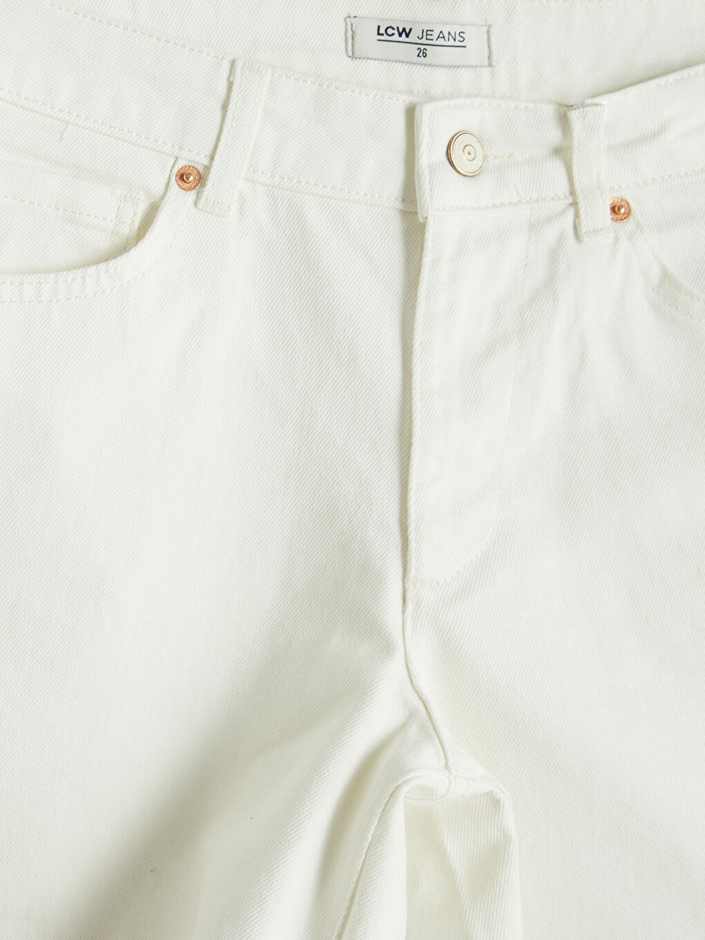 Beyaz Regular Fit Kadın Jean Şort-6