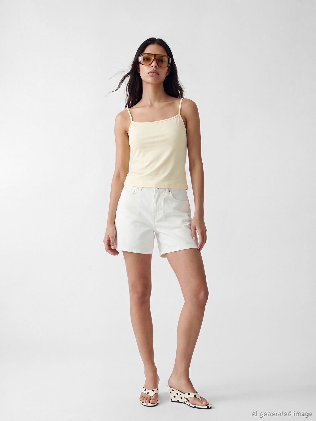 Beyaz Regular Fit Kadın Jean Şort