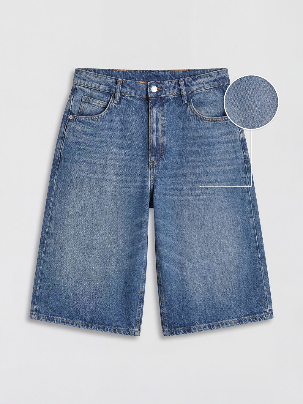 İndigo Bermuda Fit Kadın Jean Şortolon