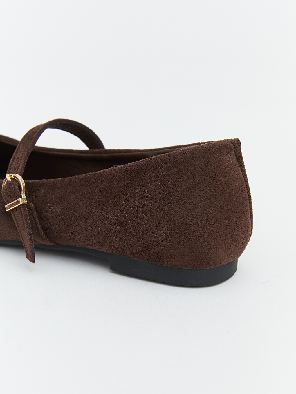Embroidered Buckle-detail Women's Ballet Flats-2
